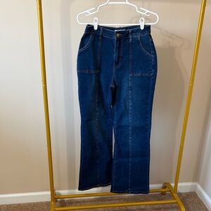 Cupshe Dark Blue Flare Jeans